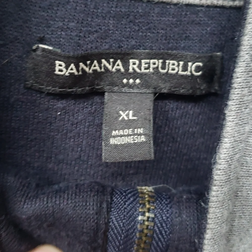 Banana Republic Blue Gray Quarter Zip Pullover  XL knit